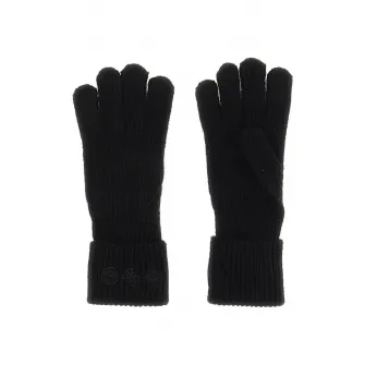 GUESS, Manusi din amestec de lana cu model monograma, Negru, 26 CM