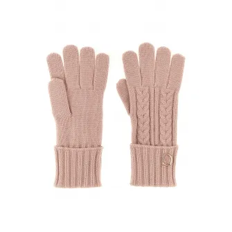 GUESS, Manusi tricotate cu detalii logo, Roz prafuit, 26 CM
