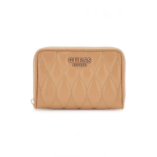 GUESS, Portofel matlasat din piele ecologica, Bej