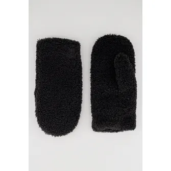 HUGO, Manusi de blana shearling sintetica, Negru, 17 CM