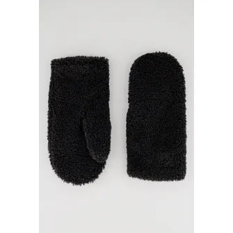 HUGO, Manusi de blana shearling sintetica, Negru, 18.5 CM
