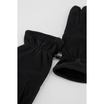 HUGO, Manusi din fleece cu logo brodat, Negru, 21 CM