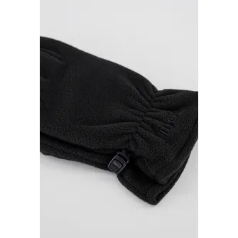HUGO, Manusi din fleece cu logo brodat, Negru, 21 CM