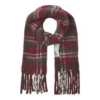 Jack & Jones, Fular cu margini franjurate, Maro, Rosu capsuna