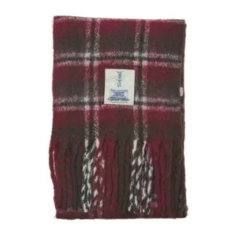 Jack & Jones, Fular cu margini franjurate, Maro, Rosu capsuna