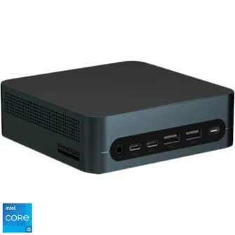 Mini PC Prestigio Solutions PSMPC105 cu procesor Intel® Core™ i5-1235U pana la 4.4GHz, fara RAM, fara Stocare, Intel® UHD Graphics, Wi-Fi, Bluetooth, HDMI, No OS, Negru