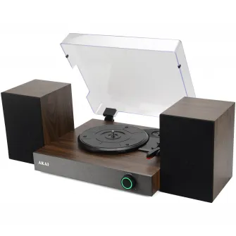 Pick-up Akai ATT-200SP, Difuzoare externe 20W, Bluetooth, 33 1/3, 45, 78 RPM, RCA-In, Maro