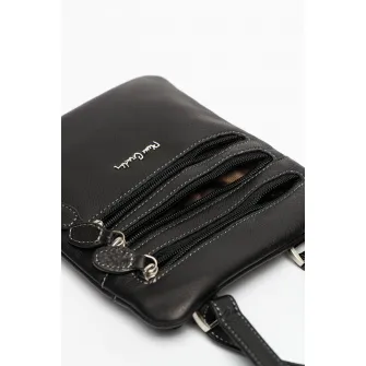 Pierre Cardin, Geanta crossbody cu buzunare cu fermoar Alex, Negru