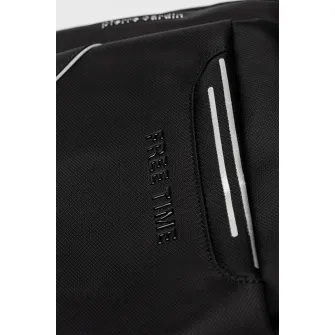 Pierre Cardin, Geanta crossbody din material textil, Negru