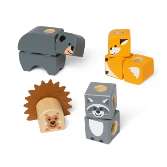 Set de constructie din lemn Melissa & Doug - Prietenii padurii