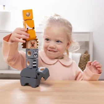 Set de constructie din lemn Melissa & Doug - Prietenii padurii
