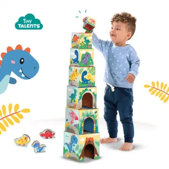 Set stivuibil SES Creative - Turn cu dinozauri