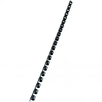 Spira legare documente GBC, plastic, A4, 21 inele, 8 mm, 45 coli, 100 buc/set, negru