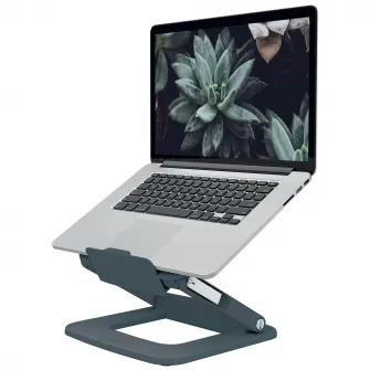 Suport ergonomic Leitz Ergo, pentru laptop, ajustabil, plastic partial reciclat, gri-carbune