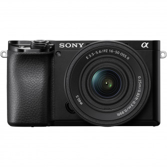 Aparat foto Mirrorless Sony Alpha A6100A, 24.2MP, 4K, Negru + Obiectiv SELP16502 16-50mm