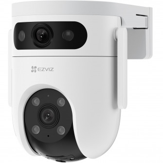 Camera de supraveghere exterior Ezviz H9c Dual, 5+5MP, 3K, Iluminare Duala, Alarma Acustica si Optica, Auto Tracking, card MicroSD pana la 512 GB si stocare in Ezviz CloudPlay, microfon, detectarea formei umane/vehiculului cu ajutorul AI