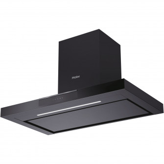 Hota decorativa Haier HATS9DCS56B, Putere de absorbtie 619 m3/h, Clasa A+, 3 trepte de putere, functie Booster, 90 cm, Touch control, neagra