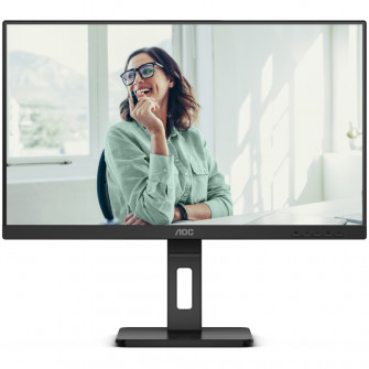 Monitor AOC, 23.8'', IPS, FHD, 75Hz, 4ms, FlickerFree, Boxe 2W x 2, HA, Pivot, HDMI, DisplayPort, DaisyChain, USB, hub, USC-C, RJ45, 24P3CV, Negru