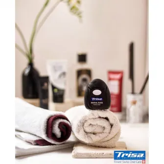 Ata dentara Trisa Active Clean Charcoal, 674966, mentolata, ceruita cu carbon activ, 40 m, Negru