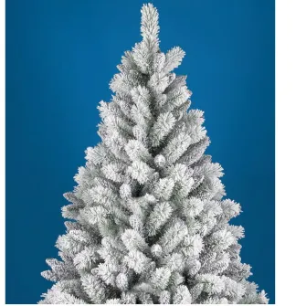 Brad artificial Kring Clinton, cu aspect nins, 210 cm, ace 3D, PP/PVC, Alb