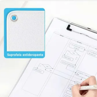 Clipboard Deli, simplu, metal, cu rigla