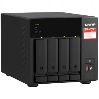 Network Attached Storage Qnap TS-473A-8G cu procesor AMD Ryzen™ V1500B Quad-core 2.2GHz, 4-Bay, 2 Sloturi PCIe M.2 2280, 8GB DDR4, 2 Porturi 2.5GbE