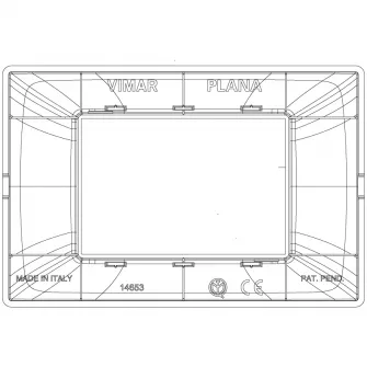Rama decorativa Vimar Plana 14653.01, 3M plastic, Alb