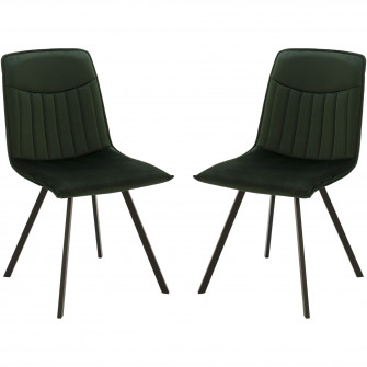 Set 2 scaune dining Kring Freya, metal/catifea, Verde