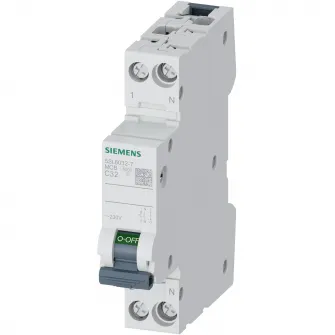 Siguranta electrica automata Siemens 5SL6032-7, latime 1 modul, 6kA, 1P+N, caracteristica C, 32A