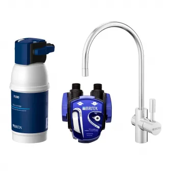 Sistem de filtrare apa potabila Brita My Pure P1: baterie bucatarie + suport si filtru carbon, indicator LED, racorduri 800mm, filtrare pana la 1200 l