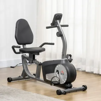 Bicicleta fitness Homcom, 8 nivele de rezistenta, Otel/ABS, Monitor LCD, 122-137x62x103 cm, Argintiu/Negru