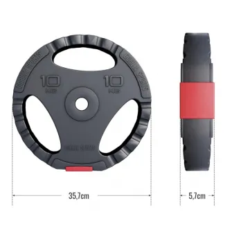 Disc cu prindere umplut cu ciment, Gorilla Sports, 10 Kg, 30/31mm, Negru