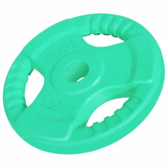Disc din fier cauciucat, Gorilla Sports, cu maner, verde, 1.25 kg