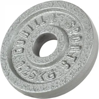 Disc din fonta, Gorilla Sports, 30/31 mm, 1,25 KG, Argintiu