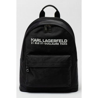 Karl Lagerfeld, Rucsac cu logo in relief, Negru, Alb