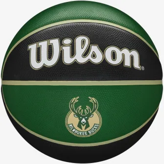 Minge baschet Wilson NBA Milwaukee Bucks, marime 7, negru/verde