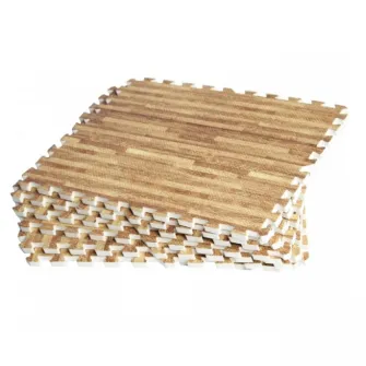 Set covoras de protectie, Tatami Lemn-Deschis, Gorilla Sports, 8 bucati