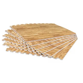 Set covoras de protectie, Tatami Lemn-Deschis, Gorilla Sports, 8 bucati