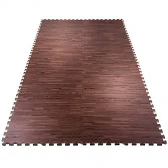 Set covoras de protectie, Tatami Lemn-Inchis, Gorilla Sports, 8 bucati