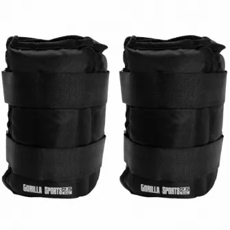 Set cu 2 greutati incheietura mana/glezna, Gorilla Sports, Negru, 2X2,5 Kg