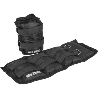 Set cu 2 greutati incheietura mana/glezna, Gorilla Sports, Negru, 2X2Kg