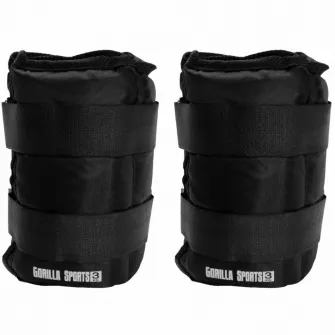 Set cu 2 greutati incheietura mana/glezna, Gorilla Sports, Negru, 2X3 Kg