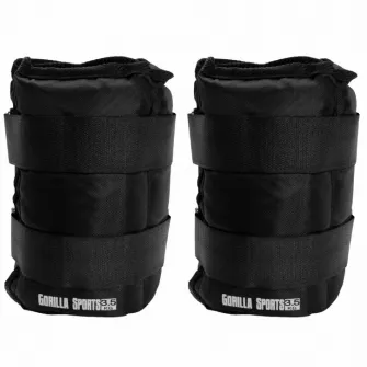 Set cu 2 greutati incheietura mana/glezna, Gorilla Sports, Negru, 2X3,5 Kg