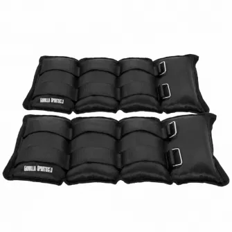 Set cu 2 greutati incheietura mana/glezna, Gorilla Sports, Negru, 2X4 Kg