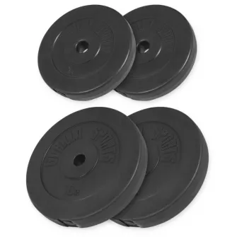 Set discuri de greutate 30KG - 2 x 5 - 2 x 10KG, Gorilla Sports, Negru