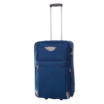 Troler Lamonza Atlanta, 64x40x23 cm, expandabil 30%, albastru