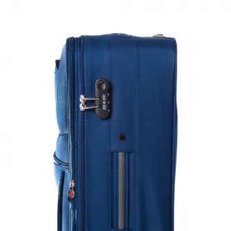 Troler Lamonza Atlanta, 64x40x23 cm, expandabil 30%, albastru