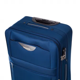 Troler Lamonza Atlanta, 64x40x23 cm, expandabil 30%, albastru