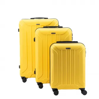 Troler Lamonza Capri, 4 roti, cifru, 3.7 kg, 68x43x25 CM, galben