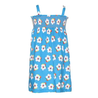 Agatha Ruiz de la Prada, Rochie cu imprimeu floral, fara maneci, Alb, Albastru, 92 CM